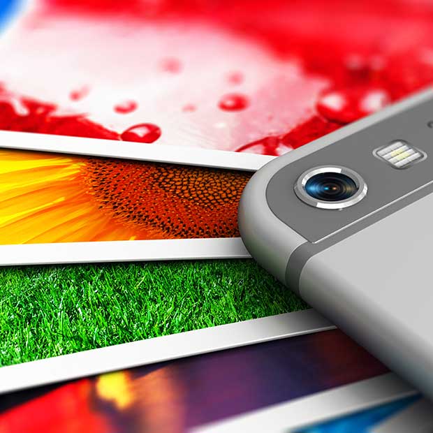Smartphone and printed photos